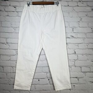 Soft Surroundings Women's Size‎ M Metro White Denim Legging Pull On Pants 25682